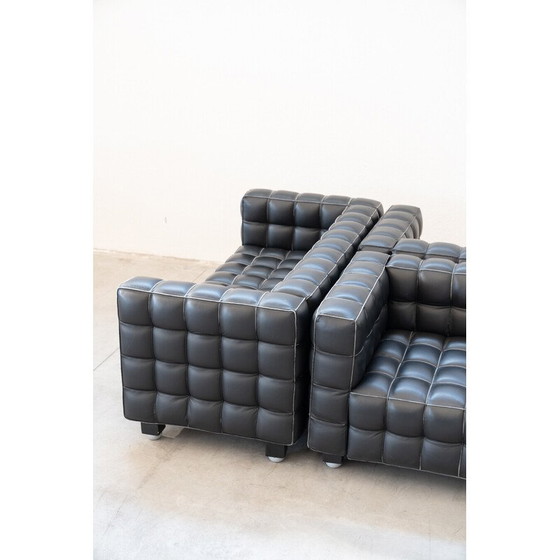 Image 1 of Set of 4 vintage Kubus sofas by Josef Hoffmann for Wittmann, Austria 1980