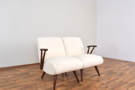Mid-Century Modular Polish Armchairs, 1960s, Set of 2 – GFM, Wood, Wool (photo 6 of 20)