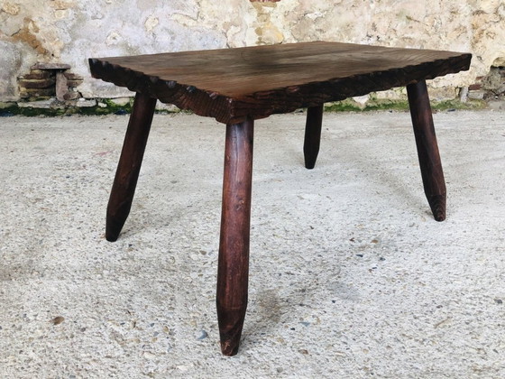 Image 1 of Vintage Farmhouse Side Table on Tapered Legs