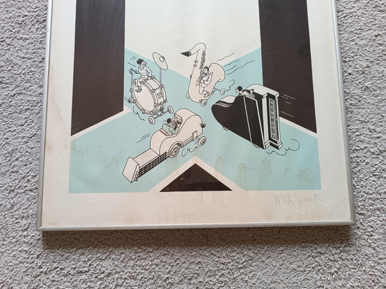 Image 1 of Vintage Joost Swarte "Rencontres Trans Musicales 1984" litho
