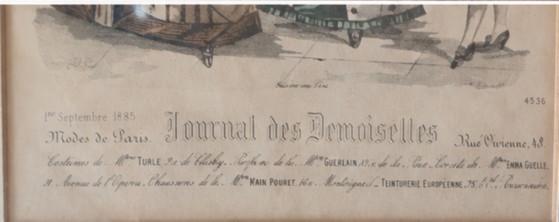 Antiker Modedruck Journal des Demoiselles 1885 – handkoloriert – Kunstdrucke, Glass, Paper (photo 4 of 5)