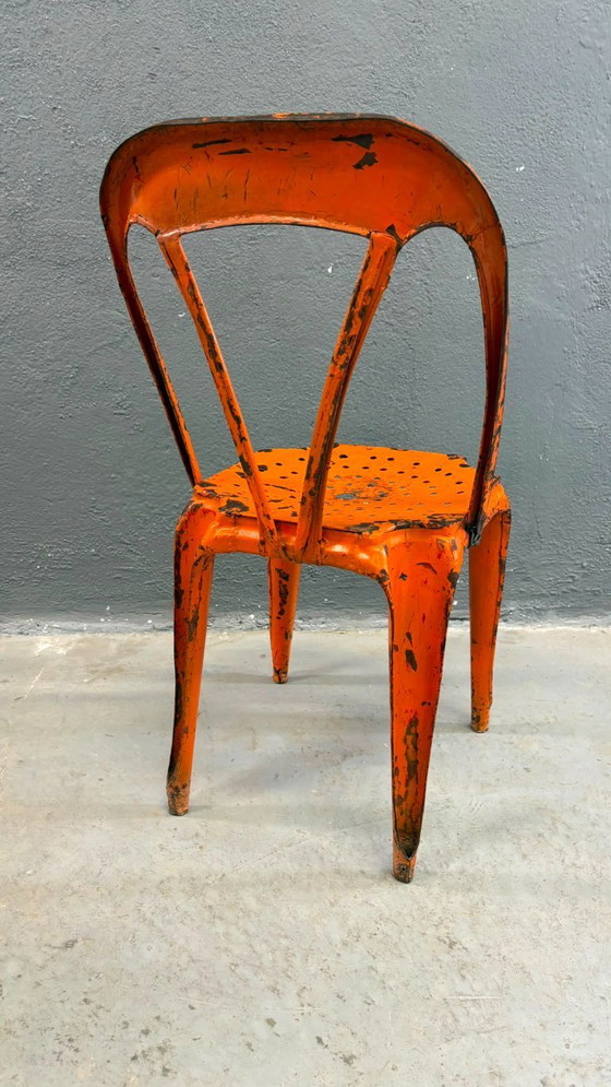 Image 1 of Set aus 6 industriellen Esszimmerstühlen aus Metall von Joseph Mathieu, lackierter Stahl, 1920er Jahre, Frankreich