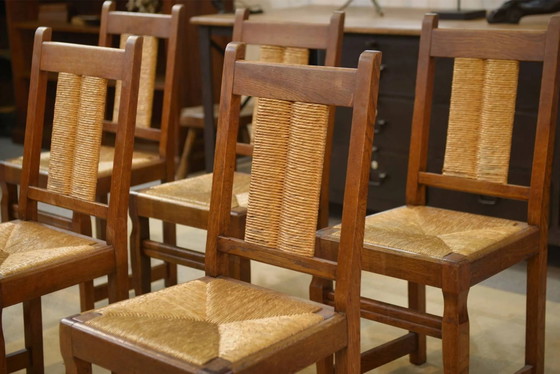 Lot de 6 chaises brutalistes des années 1950. – Chaises de salle à manger (photo 6 of 14)