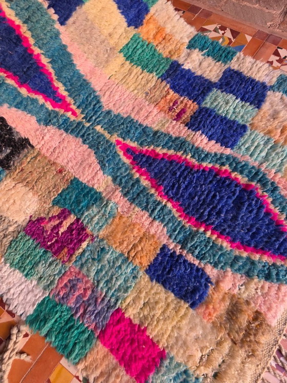 Image 1 of Tappeto Boujaad a scacchi blu 150 x 100 cm