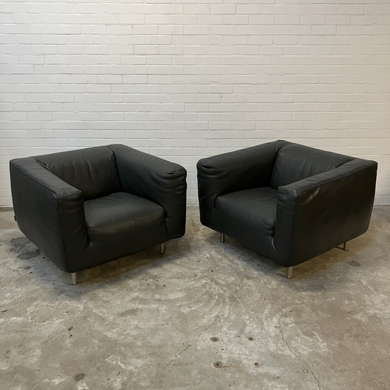 Image 1 of Poltrone di design &quot;Bommel&quot; con etichetta in pelle Gerard Van De Berg