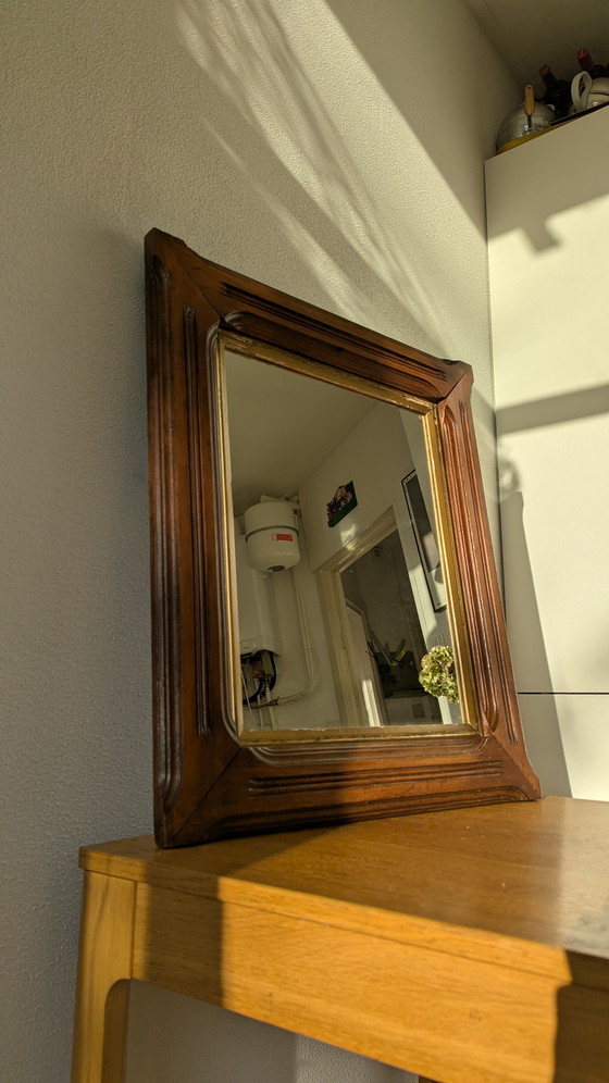 Image 1 of Specchio belga Art Déco degli anni '40 con cornice curva