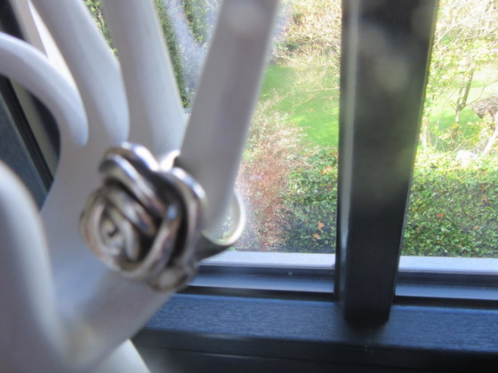 Bague moderniste en argent sterling marquée Italie et 925, grande taille – Objets déco (photo 8 of 9)