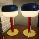 Paire unique de lampes de table IKEA postmodernes – Combinaison de couleurs personnalisée – Style Memphis