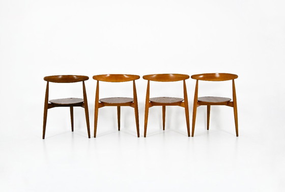 Image 1 of Sillas de comedor FH4103 de Hans J. Wegner para Fritz Hansen, década de 1950, juego de 4