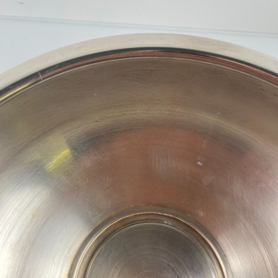 Image 1 of Fuente/sopera italiana de metal plateado para verduras, PM Italy, circa 1960-1980