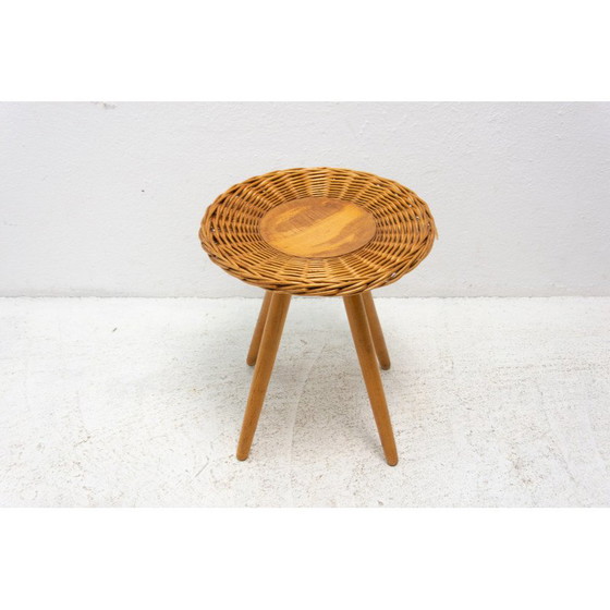 Image 1 of Mid century rattan stool by Jan Kalous for Úluv, Czechoslovakia 1960s