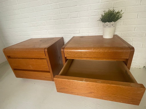 Comodini vintage Moser – anni '50/'60 – legno massello – set da 2