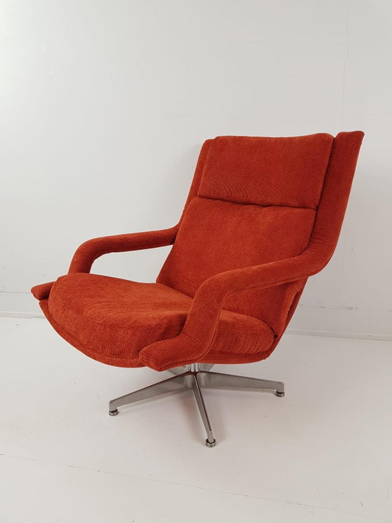 Poltrona girevole vintage Artifort | Poltrona reclinabile (Pietra) Rossa – Poltrone, Metal, Textile (photo 6 of 12)