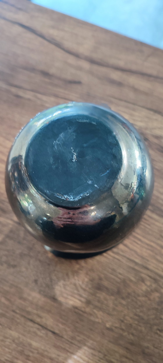 Image 1 of Vaso in ceramica iridescente degli anni '60, firmato