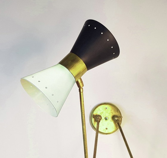 Diabolo Gelenk-Doppelwandleuchte, Design aus den 1950er Jahren – Wandleuchten, Brass, Metal (photo 4 of 15)