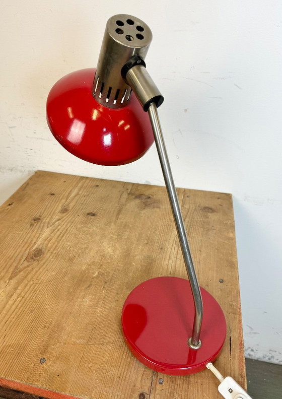 Image 1 of Vintage Red East German Table Lamp from AKA Leuchten, 1970s