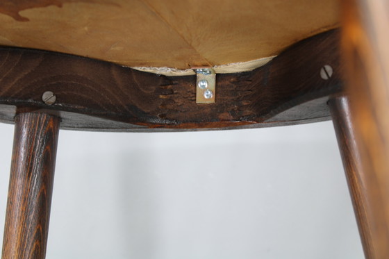 Image 1 of 1960 Antonin Suman Ensemble de six chaises de salle à manger en hêtre, restaurées