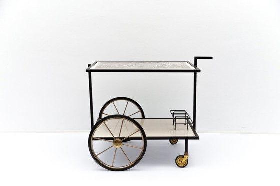 Image 1 of German Metal Serving Trolley, 1960s