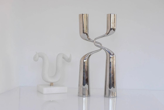 Image 1 of Skulpturale Kerzenhalter, „Tango/Double“, modernes dänisches Design von Mikaela Dörfel