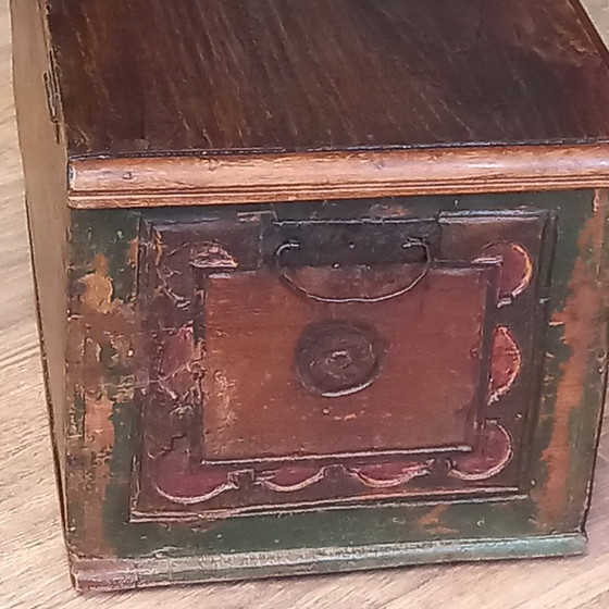 Image 1 of Oostenrijks Eikenhouten bruidskistje