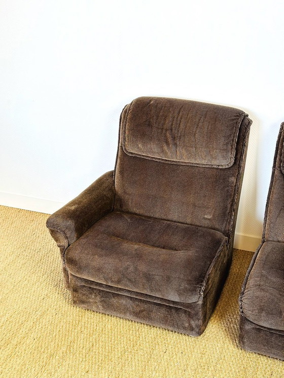 Image 1 of Ensemble de salon vintage en velours, 1960, Set de 3