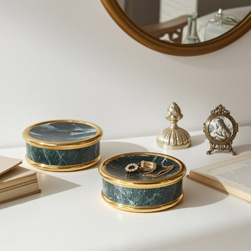 Plato para joyas - efecto mármol verde - fabricado en Italia