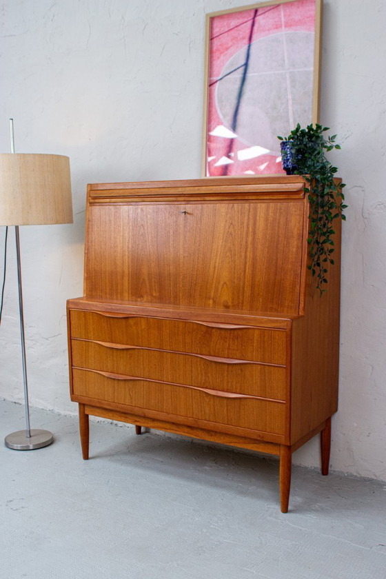 Image 1 of Scrivania da segretaria vintage in teak Erling Torvits, scrivania da scrittura danese