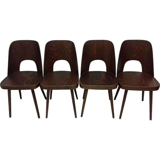 Set di 4 sedie vintage in legno di Oswald Haerdtl, anni '50