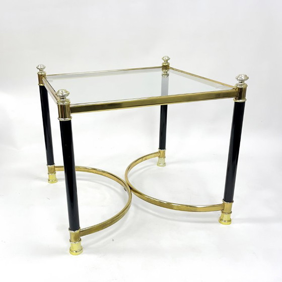 Image 1 of Hollywood Regency Side Table, Brass and Glass, 1970s, Maison Jansen Style