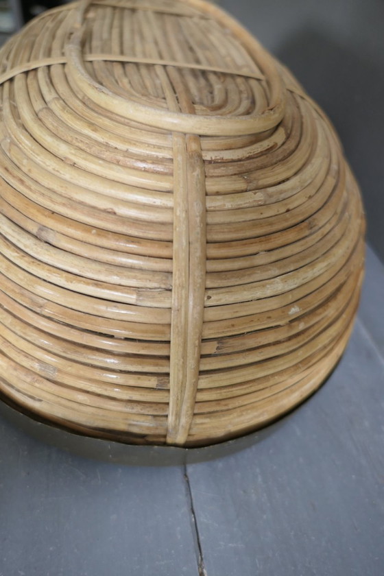 Image 1 of Ciotola/cestino vintage in rattan Gabriella Crespi ovale