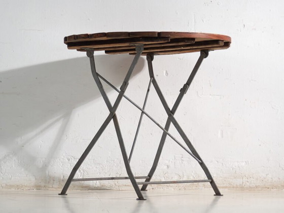 Antique folding garden table in wood and iron – Central Europe, circa 1950 – Rustic (photo 13 of 40)