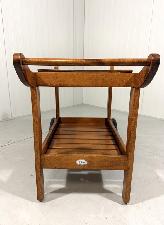 Image 1 of Chariot de jardin classique en bois Herlag, chariot de service des années 1980