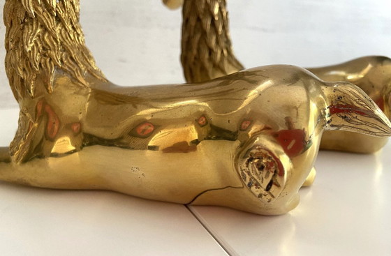 Image 1 of Beeldhouwwerk Beeldje Vintage Duo De Cerfs Brons Doré 1950 - 1960 Ontwerp