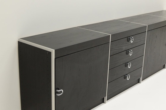 Image 1 of Grande credenza nera e in alluminio di Interlübke, Germania anni '80.