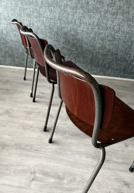 Image 1 of Set di 3 sedie vintage Gispen 106 "TU Delft".