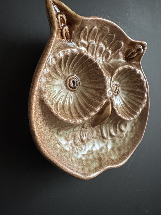 Image 1 of Vassoio portaoggetti in ceramica a forma di gufo di Vallauris, anni '60