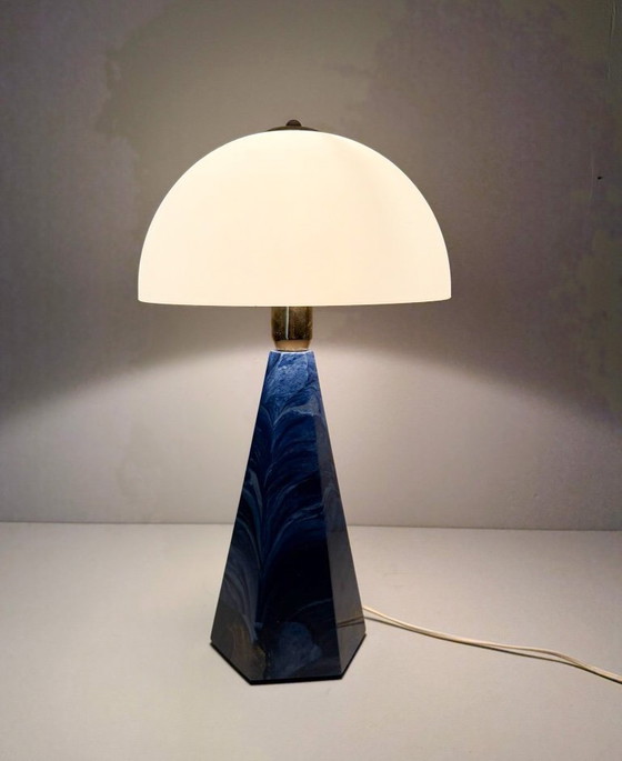 Image 1 of Set di 2 lampade da tavolo vintage con base in marmo 'Lambada da Tavolo', modello: Prisma, Italia