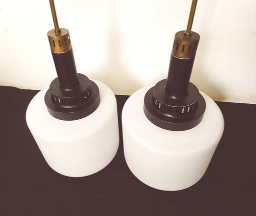Lampes suspendues fabriquées par Stilnovo, 1950, ensemble de 2