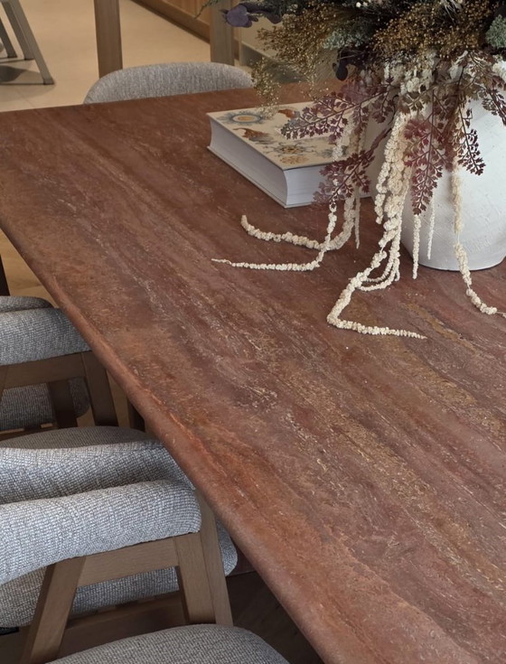 Tavolo Design in Travertino Rosso Naturale – Tavoli da pranzo (photo 5 of 6)