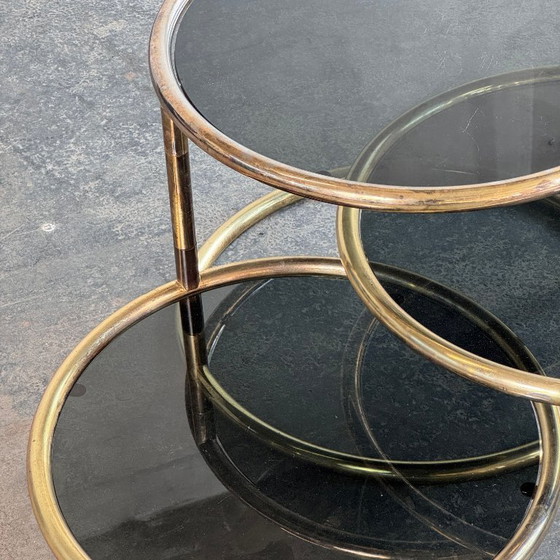 Image 1 of Milo Baughman Style Tubular Coffee Table, 1980