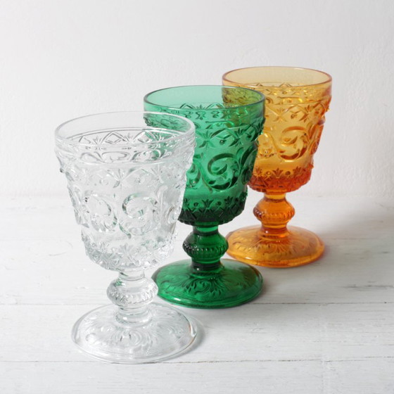 Vintage Klarglas Weinglas Arabesque / Weingoblet Baccarat / Vallerysthal & Portieux / Frankreich / 1840er (Foto 6 von 12)