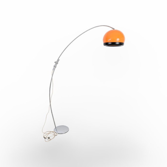 Image 1 of Original Space Age Bogenlampe 1970 orange Stehleuchte Midcentury