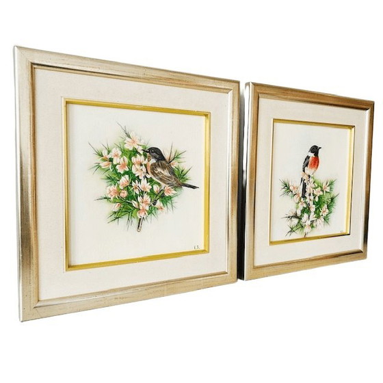 Image 1 of Vintage-Set von Ölgemälden mit Vogelmotiven von K.H. Bohn, 2004