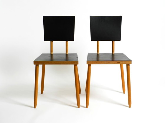 Image 1 of Twee zeldzame demontabele multiplex stoelen van Axel Kufus Model Stöcke voor Atoll
