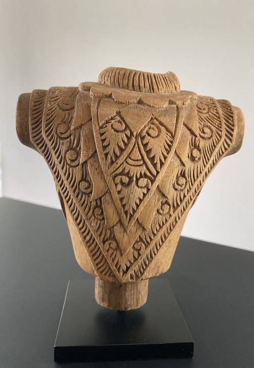 Carved wooden figurine of cuirass, 17 cm high