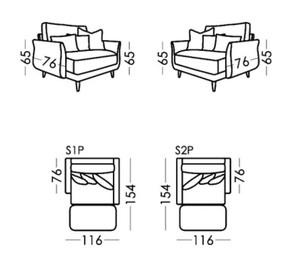 Image 1 of Sofá de dos plazas FAMA + puf