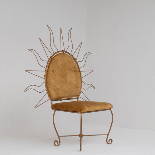 Chaise en fer italien en forme de soleil