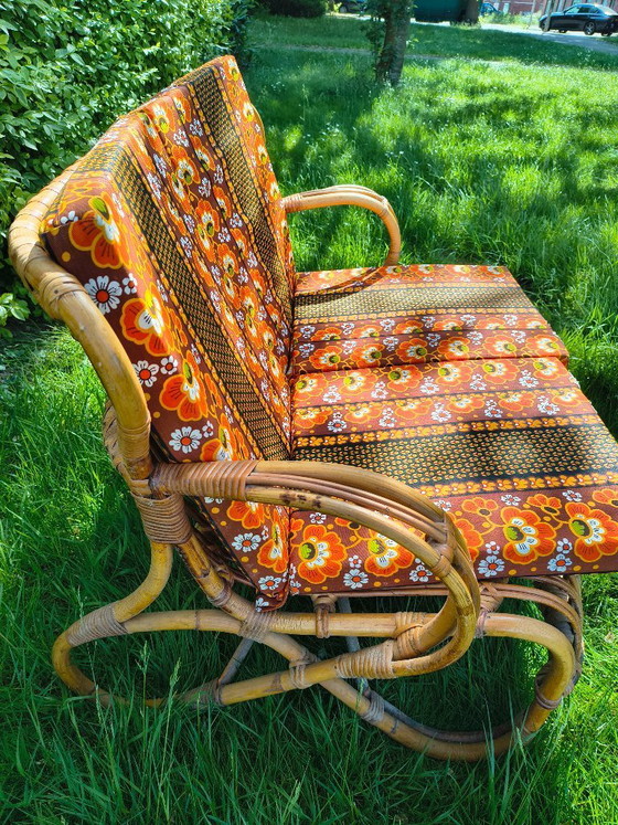 Image 1 of Vintage Rattan Lounge Sofa Rohé Noordwolde – 1960s
