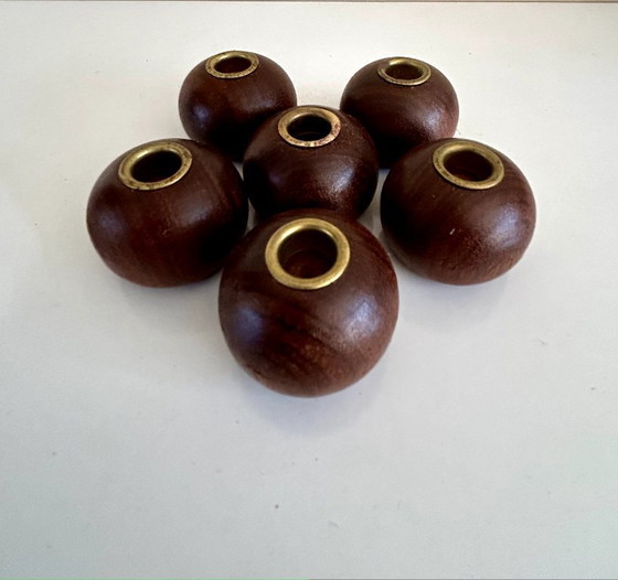 Image 1 of Set van 6 vinage kandelaars '60/'70