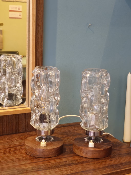 Vintage Jaren '60/'70 Set Van 2 Bedlampjes Tafellamp Bedlamp Bed Lamp 